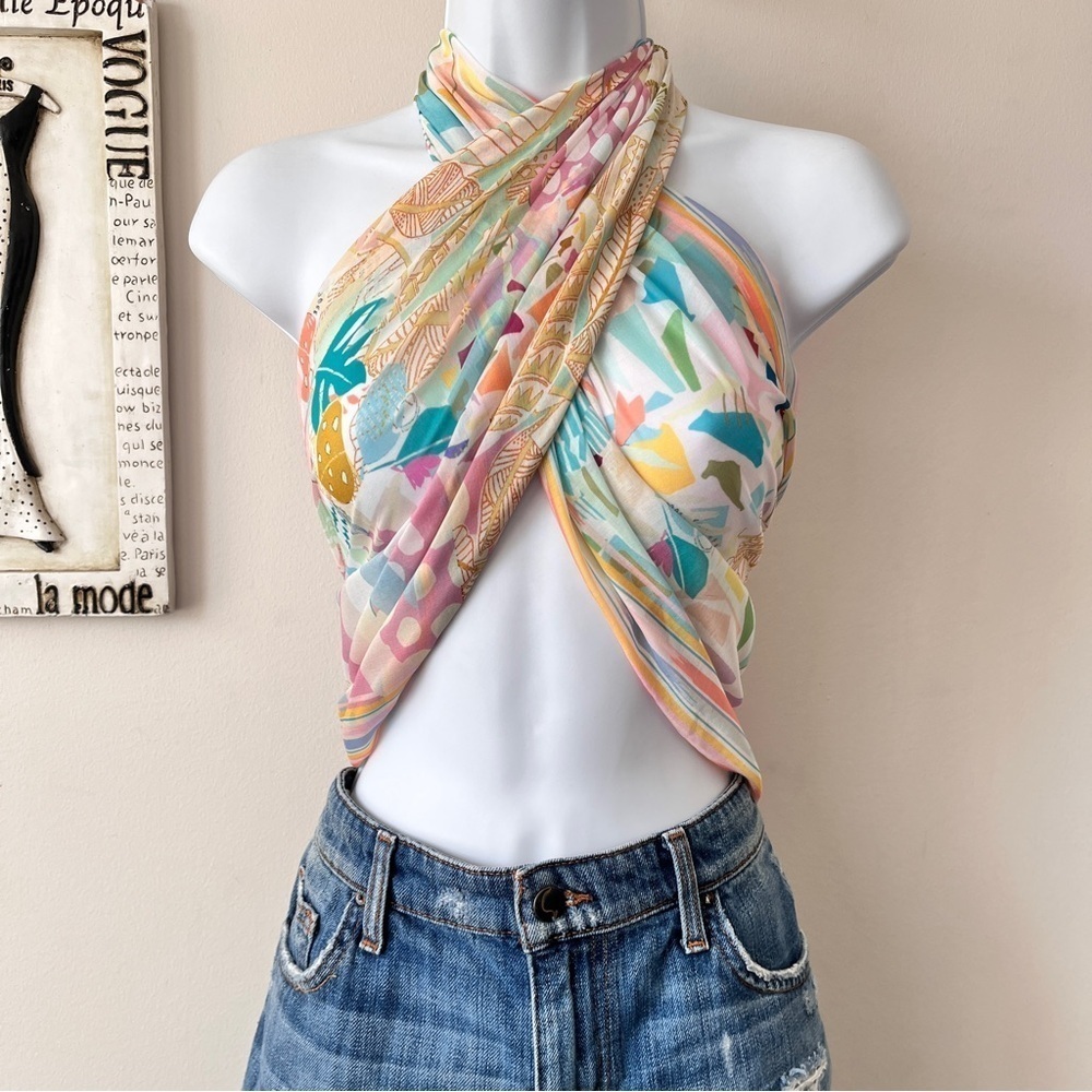 World Market Printed Scarf Beach Coverup Resort Festival